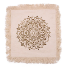  Lótusz Mandala Párnahuzat - 60x60cm - bronz lakástextília