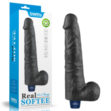Lovetoy 10.5" REAL SOFTEE Rechargeable Vibrating Dildo(Black) vibrátorok