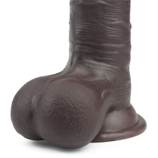 Lovetoy 7.8'' Sliding Skin Dual Layer Dong Brown műpénisz, dildó