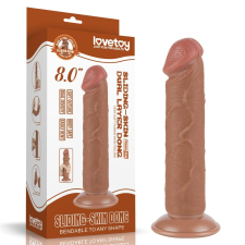 Lovetoy 8'' Sliding Skin Dual Layer Dong Brown II műpénisz, dildó