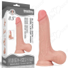 Lovetoy 8.5'' Sliding Skin Dual Layer Dong - Whole Testicle