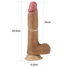 Lovetoy 8'' Dual layered Platinum Silicone Cock Brown - dildó műpénisz, dildó