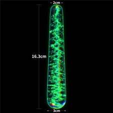 Lovetoy Glow-in-the-dark twilight gleam glass dildo-slim fantasy műpénisz, dildó
