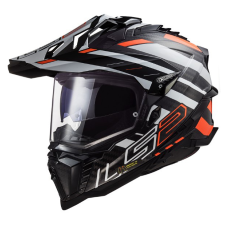 LS2 MX701 Explorer C Edge 06 enduro bukósisak fekete-szürke-fluo narancssárga bukósisak