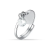 LUCA BARRA Acél gyűrű, szív és fehér cirkónia