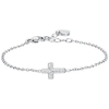 LUCA BARRA Bracelet In Steel Cross And Crystals
