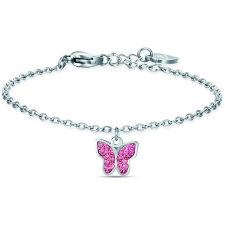 LUCA BARRA Girl's steel bracelet with butterfly and pink cyrstals kreatív és készségfejlesztő
