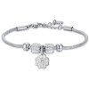 LUCA BARRA Girl's steel bracelet with heart four-leaf clover and white crystals
