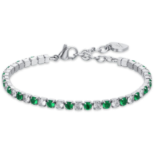 LUCA BARRA Teniszkarkötő, fa és fehér kristályok (8055176686581) karkötő