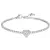 LUCA BARRA Tennis Bracelet In Steel With Heart With White Zircons