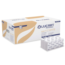 LUCART Easy V hajtogatott kéztörlő 2 rétegű fehér, 20x190lap/karton 40karton/raklap higiéniai papíráru