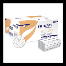 LUCART Kéztörlő 2 rétegű V hajtogatású 190 lap/csomag 20 cs/karton Easy White Lucart_863048 fehér papírárú, csomagoló és tárolóeszköz