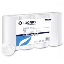 LUCART Strong 3.150, 3 rétegű, kistekercses, 8 tekercs toalettpapír fehér (811B59J) (811B59J) higiéniai papíráru