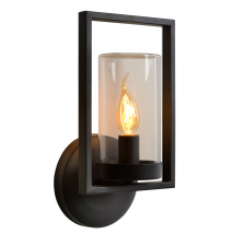 Lucide Nispen fekete-átlátszó kültéri fali lámpa (LUC-29827/01/30) E14 1 izzós IP44 kültéri világítás