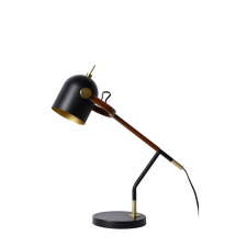 Lucide Waylon fekete-barna asztali lámpa (LUC-05627/01/30) E27 1 izzós IP20 világítás