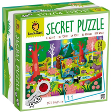 Ludattica Secret Puzzle Erdei állatkák + nagyító, 24 darabos puzzle, kirakós