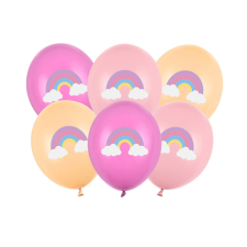  Lufi 30 cm, Rainbow, mix (1 pkt / 6 db.) party kellék