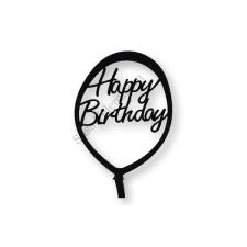  Lufi alakú Happy Birthday feliratos tortadísz sziluett sütés és főzés