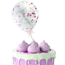  LUFI TORTA TOPPER RÓZSASZÍN KONFETTI SZÜLETÉSNAPI DEKORÁCIÓ party kellék