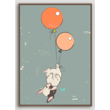  Lufival elszálló bulldog fali kép - 20x30 cm grafika, keretezett kép