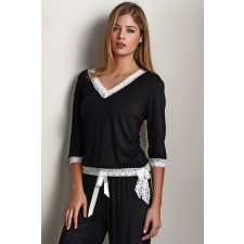 Luisa Moretti ROZALIE női pizsama bambuszból XL Fekete / Black hálóing, pizsama