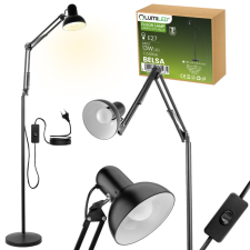 LUMILED Állólámpa LED asztal E27 fekete, magasságállítással Belsa Lumiled világítás