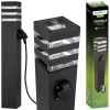 LUMILED Lampa Ogrodowa Słupek Zewnętrzny Stojący E27 LED z Gniazdem TAXUS 2 60cm LUMILED