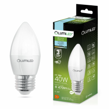 LUMILED LED izzó E27 B35 5W = 40W 470lm 6500K Hideg 180° LUMILED izzó