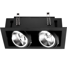 LUMILED Süllyesztett halogén lámpatest, mozgatható, 2x GU10 ES111 téglalap alakú, fekete, CANIS LUMILED világítás