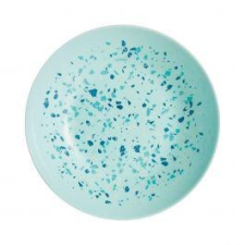 LUMINARC Venezia Turquoise (világos türkiz) mély tányér, 20 cm tányér és evőeszköz