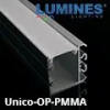 Lumines Design Unico oldalfali alu profil ezüst - opál PMMA burával