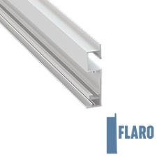 Lumines FLARO - Aluminium profil LED szalagos világításhoz 18x72mm, parkettaszegély világításhoz, opál burával villanyszerelés