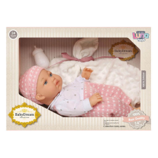 Luna Baby Dream: Csecsemőbaba pink ruhában kiegészítőkkel 35cm-es baba