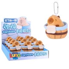 Luna : Capybara hordóban plüss kulcstartó figura 1db játékfigura