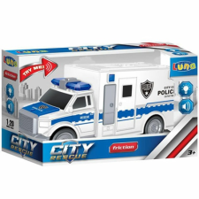 Luna City Rescue lendkerekes rendőrségi autó fénnyel és hanggal autópálya és játékautó