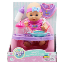 Luna Dream Collection: Csecsemő baba etetőszékkel és kiegészítőkkel baba
