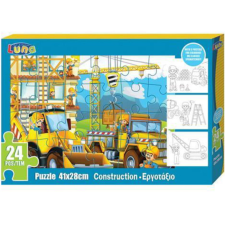 Luna Építkezés puzzle 24 db-os és három színezhető poszter puzzle, kirakós