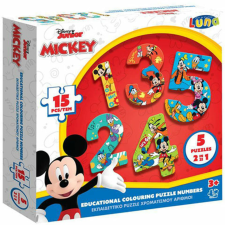 Luna Mickey egér számok puzzle 15 db-os puzzle, kirakós