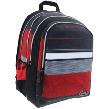 Luna Must: Piros-Fekete 2 az 1-ben négyrekeszes iskolatáska, hátizsák 47×25×33 cm iskolatáska
