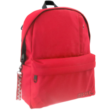 Luna Must: Piros négy rekeszes lekerekített iskolatáska, hátizsák 32x17x42cm iskolatáska