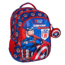 Luna : Must Team Amerika Kapitánya lekerekített 3 rekeszes iskolatáska, hátizsák 32x18x43cm iskolatáska