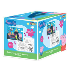 Luna Peppa malac 2az1-ben színezhető 48db-os puzzle puzzle, kirakós