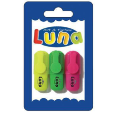 Luna : Színes mini szövegkiemelő 3db-os szett filctoll, marker