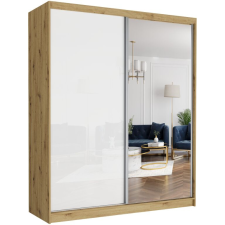  LUNA VI. Gardróbszekrény fehér üveggel, tükörrel 183x218x60 - artisan bútor