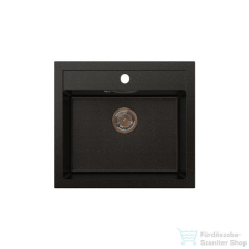 Lunart Cuki 56x51 cm-es öntött gránit mosogató medence szifon nélkül,Golden black 5999861632534 mosogatótálca