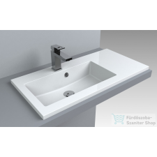 Lunart Liam 800 L 80x40 cm-es beépíthető öntöttmárvány mosdó,fényes fehér 5999123001207 szaniter