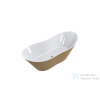 Lunart Tiffany 180x75 cm-es szabadon álló öntöttmárvány kád szifon és túlfolyó nélkül,fényes RAL 1036 Pearl Gold/fehér 5999123007056