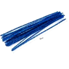 Lurex szál, kék. Hossza 30 cm, átmérője: 6 mm dekorációs kellék