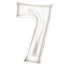 Lustre White, Fehér 7-es szám fólia lufi 86 cm party kellék