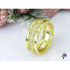  Lüszi antiallergén háromsoros köves karikagyűrű-14K gyűrű